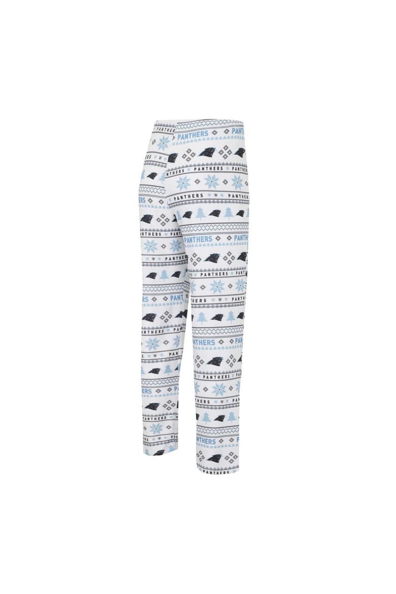 Men's Concepts Sport White/Black Carolina Panthers Tinsel Raglan Long Sleeve T-Shirt & Pants Sleep Set, Alternate, color, White