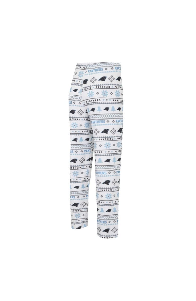 CONCEPTS SPORT Men's Concepts Sport White/Black Carolina Panthers Tinsel Raglan Long Sleeve T-Shirt & Pants Sleep Set, Alternate, color, White