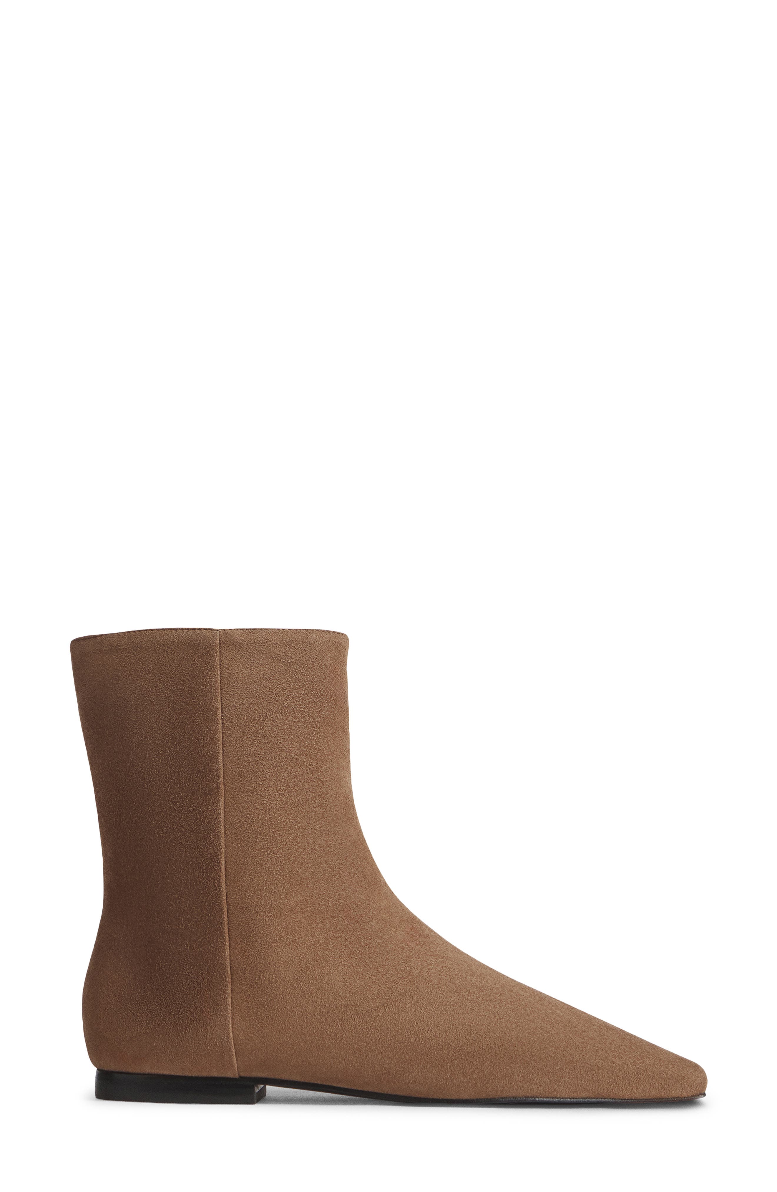 Remy Flat Ankle Bootie, Alternate, color, FARRO SUEDE