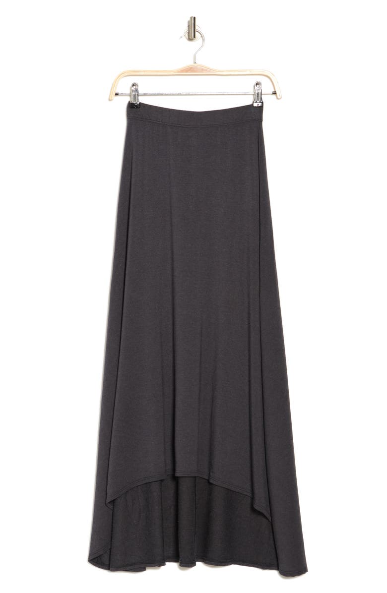 GO COUTURE Asymmetric Hi-Low Skirt, Alternate, color, Black