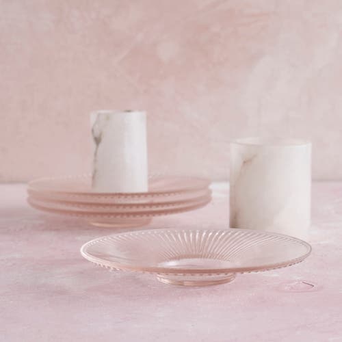 The Collective Home Pressed Pink Glass Medium Plates