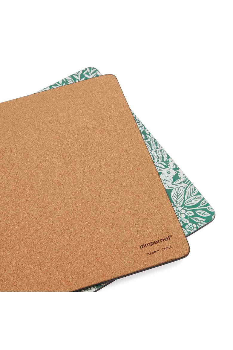 Tapestry Sage Set of 4 Cork Back Placemats, Alternate, color, Sage