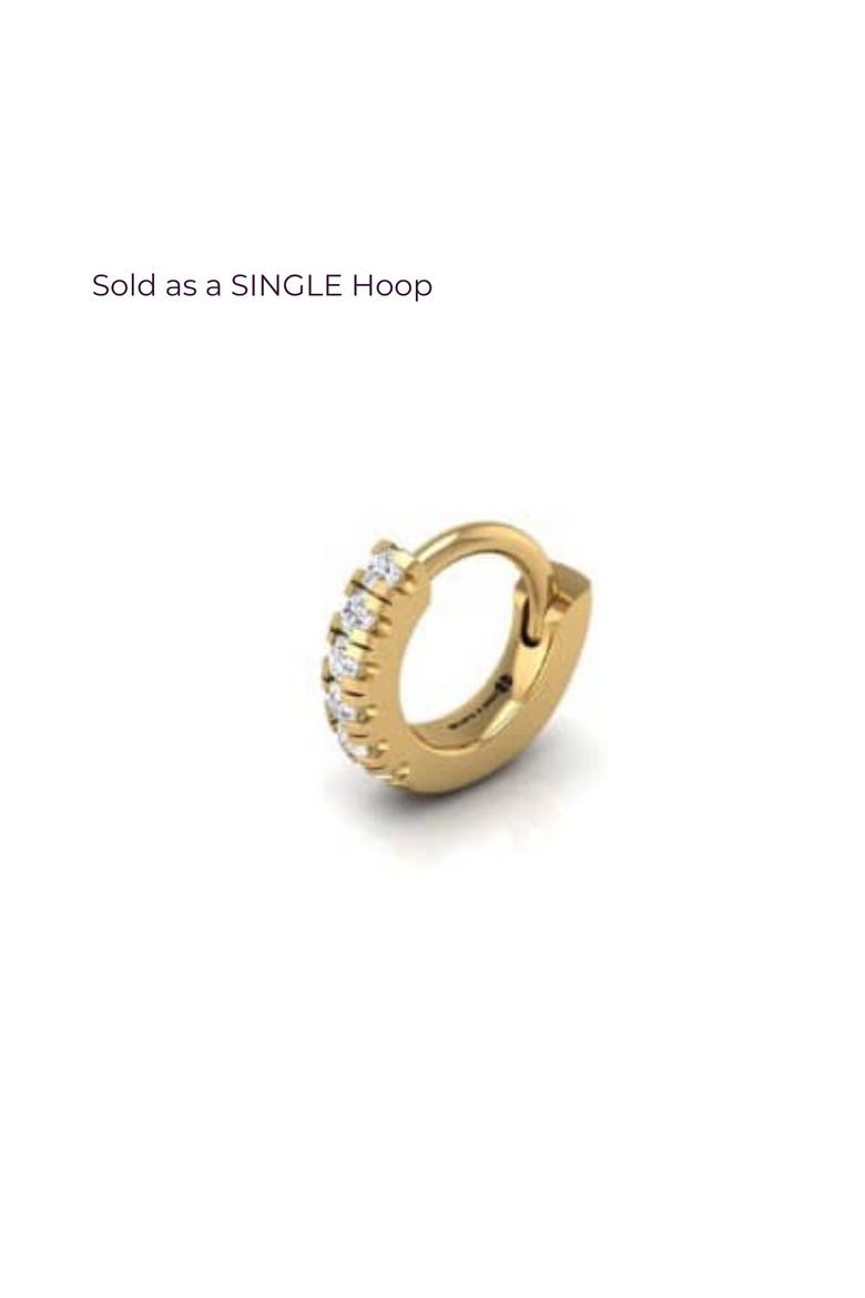 Pavé-All-Day Single Hoop, Main, color, Yellow Gold