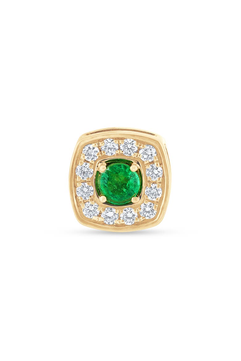 El Mar 18k Gold Emerald and Diamond Stud Earrings, Alternate, color, YELLOW
