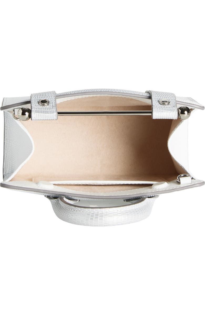 Strathberry Nano Lizard Embossed Leather Tote, Alternate, color, Silver