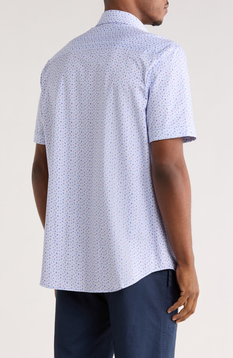 Bugatchi Short Sleeve Button-Up Shirt, Alternate, color, Lavender