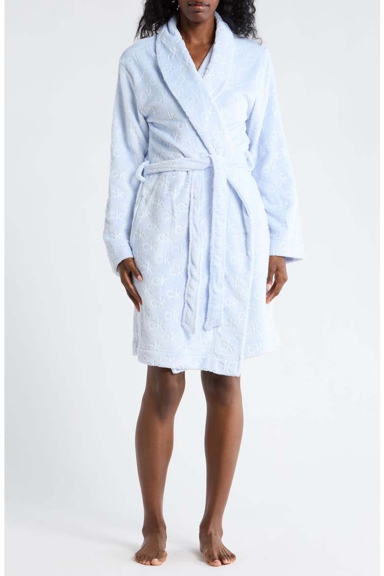Debossed Fluffy Robe, Main, color, HALOGEN BLUE