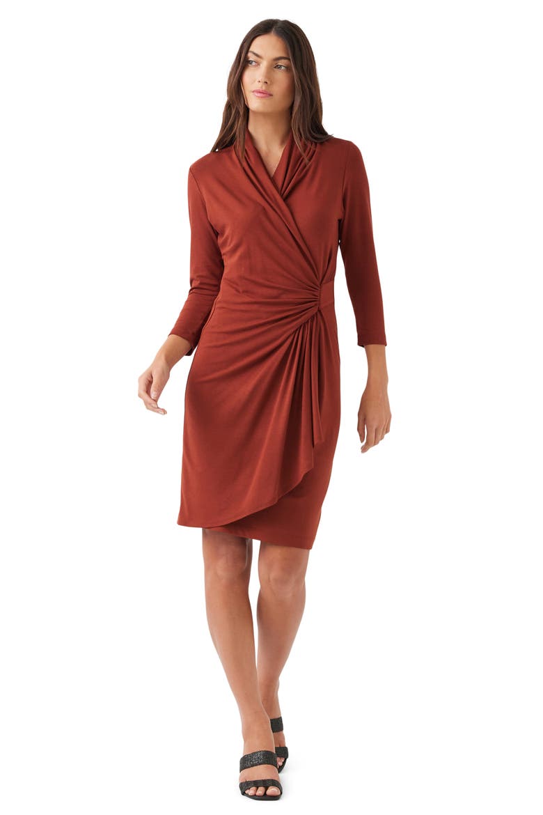Cascade Faux Wrap Dress, Alternate, color, SPICE