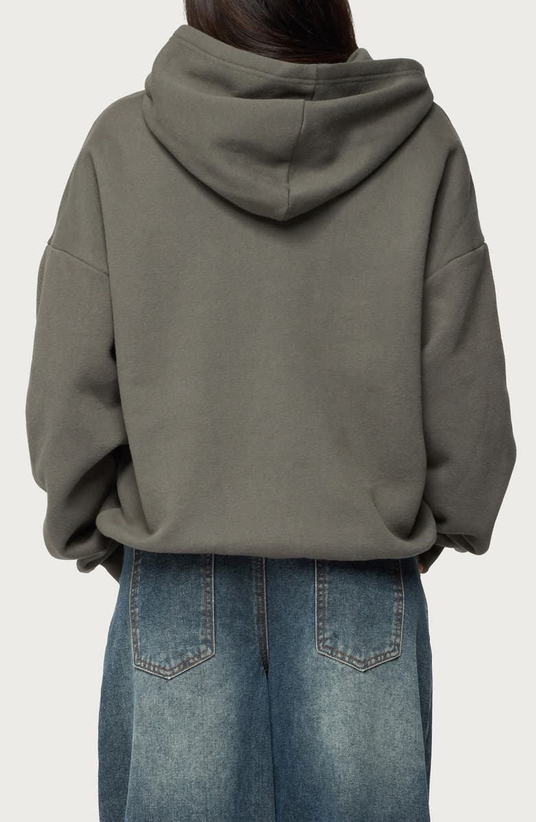 EDIKTED Camo Cutie Oversize Hoodie, Alternate, color, Olive