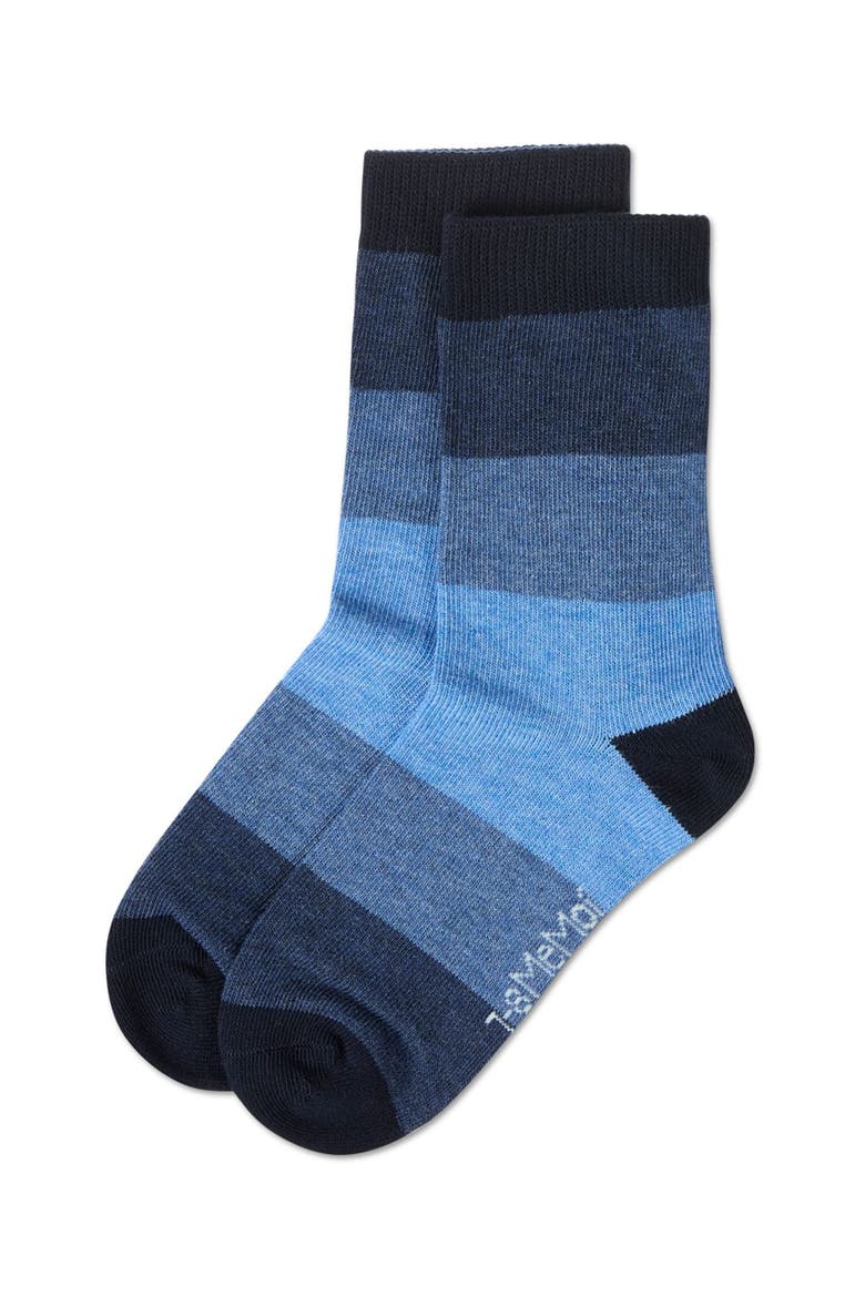 Ombre Color Block Crew Sock, Alternate, color, Navy