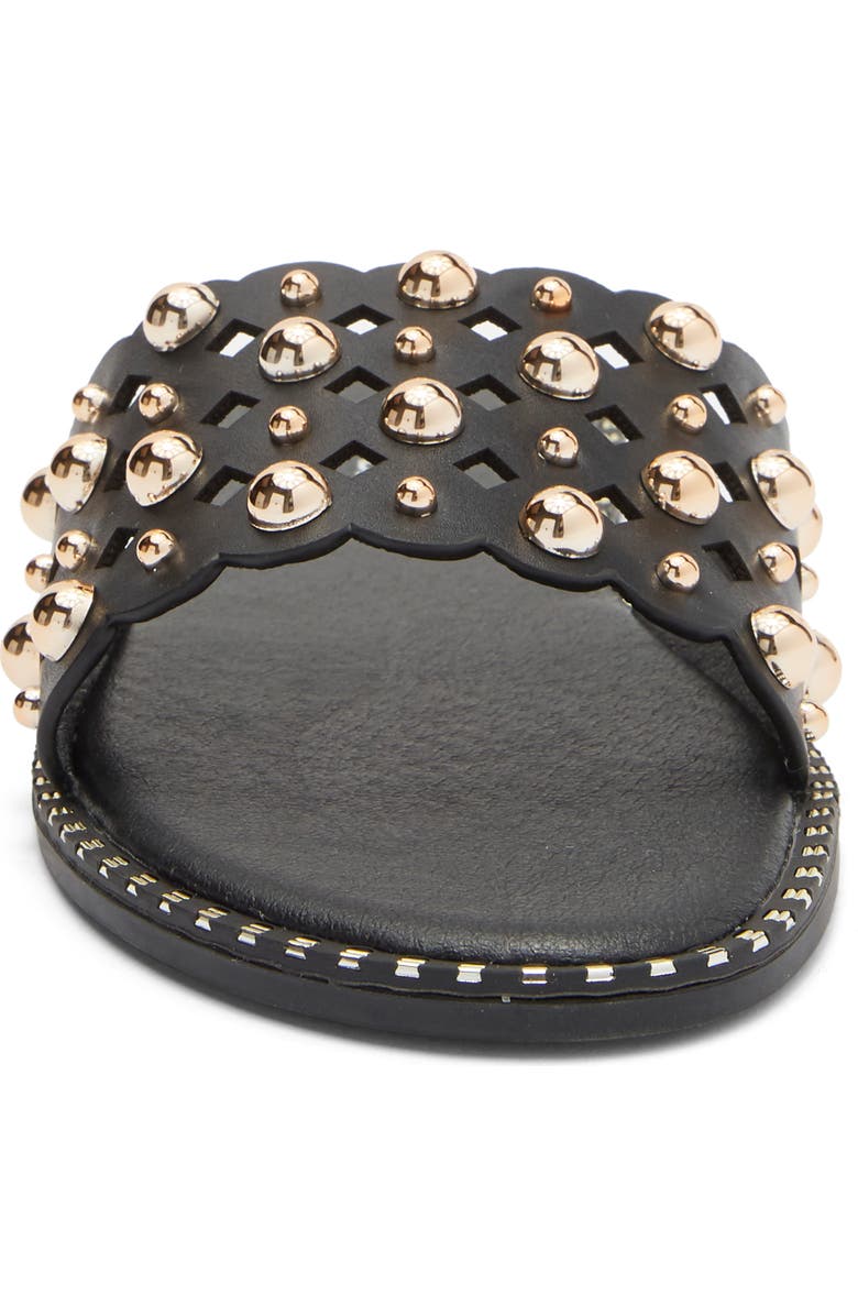 TOP MODA Mick Flat Sandal, Alternate, color, Black Pu