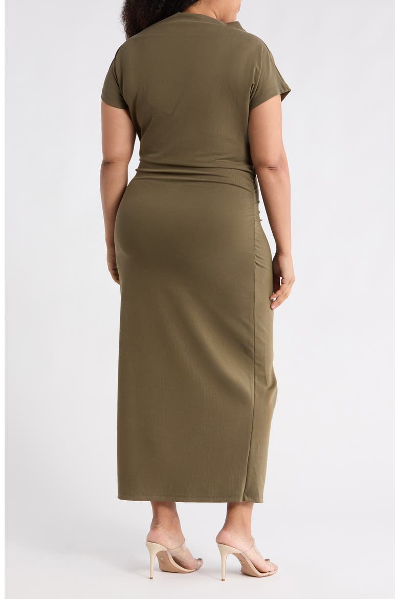 Off the Shoulder Ruched Dress, Alternate, color, OLIVE