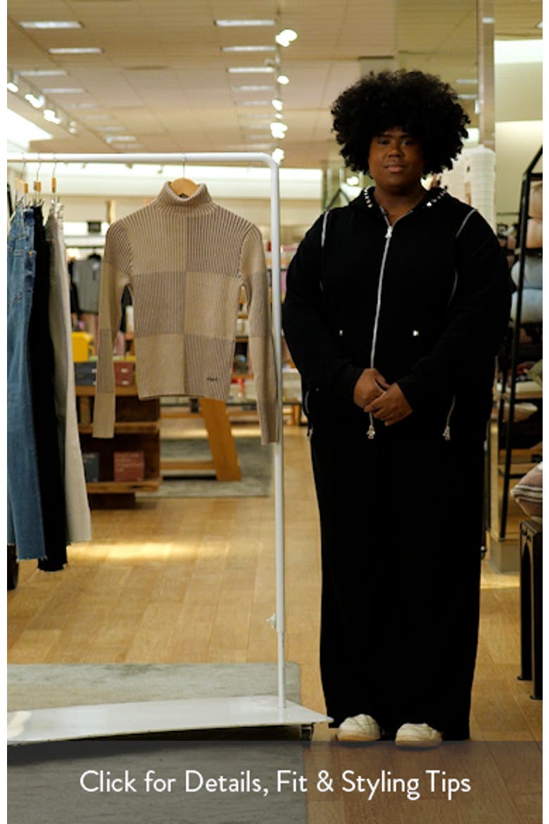 Check Rib Turtleneck Sweater video