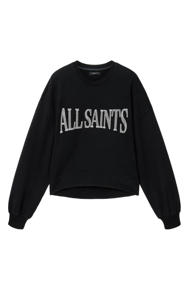 AllSaints Dash Lila Oversize Cotton Sweatshirt, Alternate, color, Washed Black