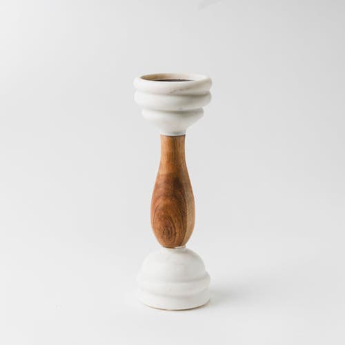 Mela Artisans Signature Pillar Candleholders In White