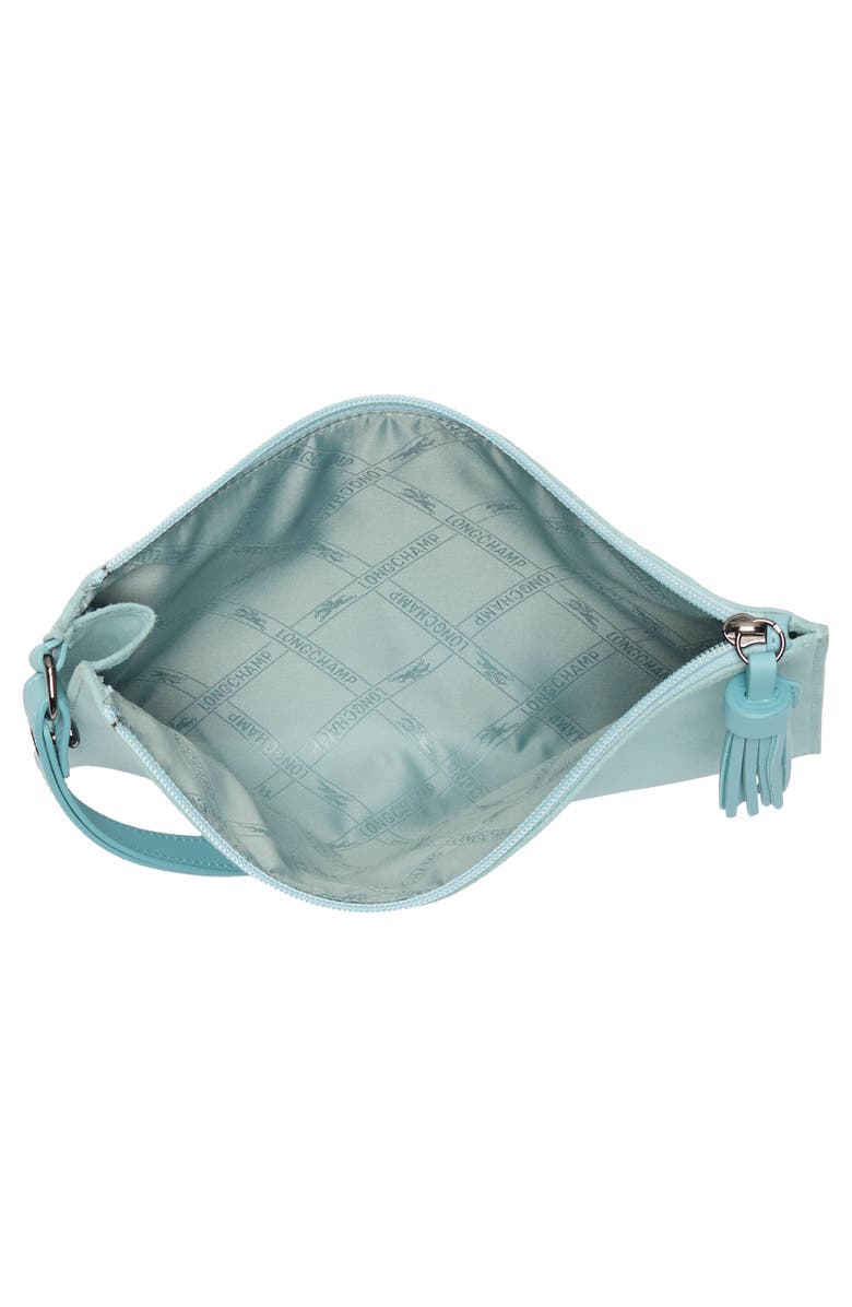 Longchamp Leather Wristlet, Alternate, color, Aqua