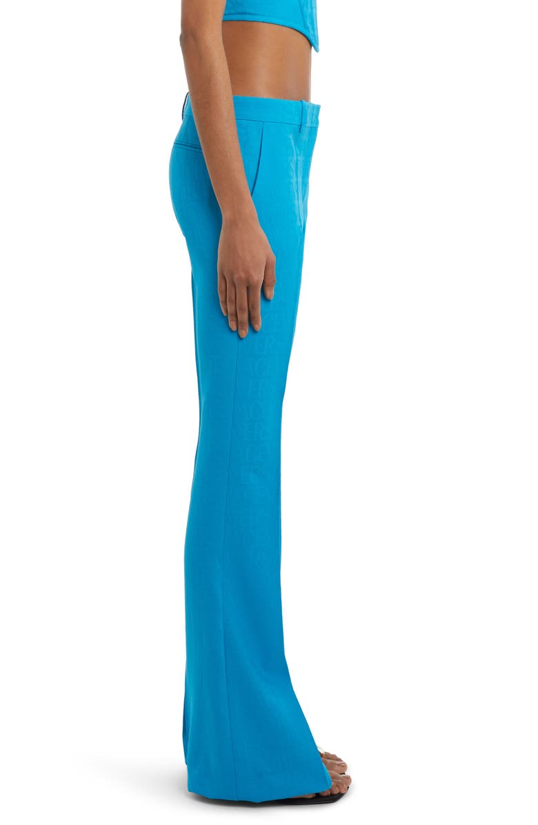 Versace Tonal Logo Flare Leg Virgin Wool Pants, Alternate, color,