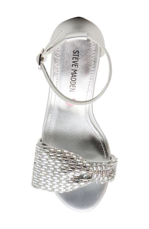 Steve Madden Kids' Jabigal Ankle Strap Sandal In Silver