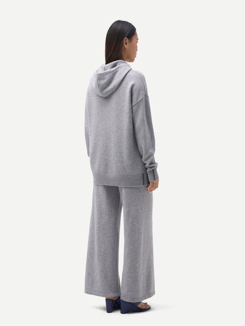 Gobi Cashmere Cashmere Pullover Hoodie Grey In Blue
