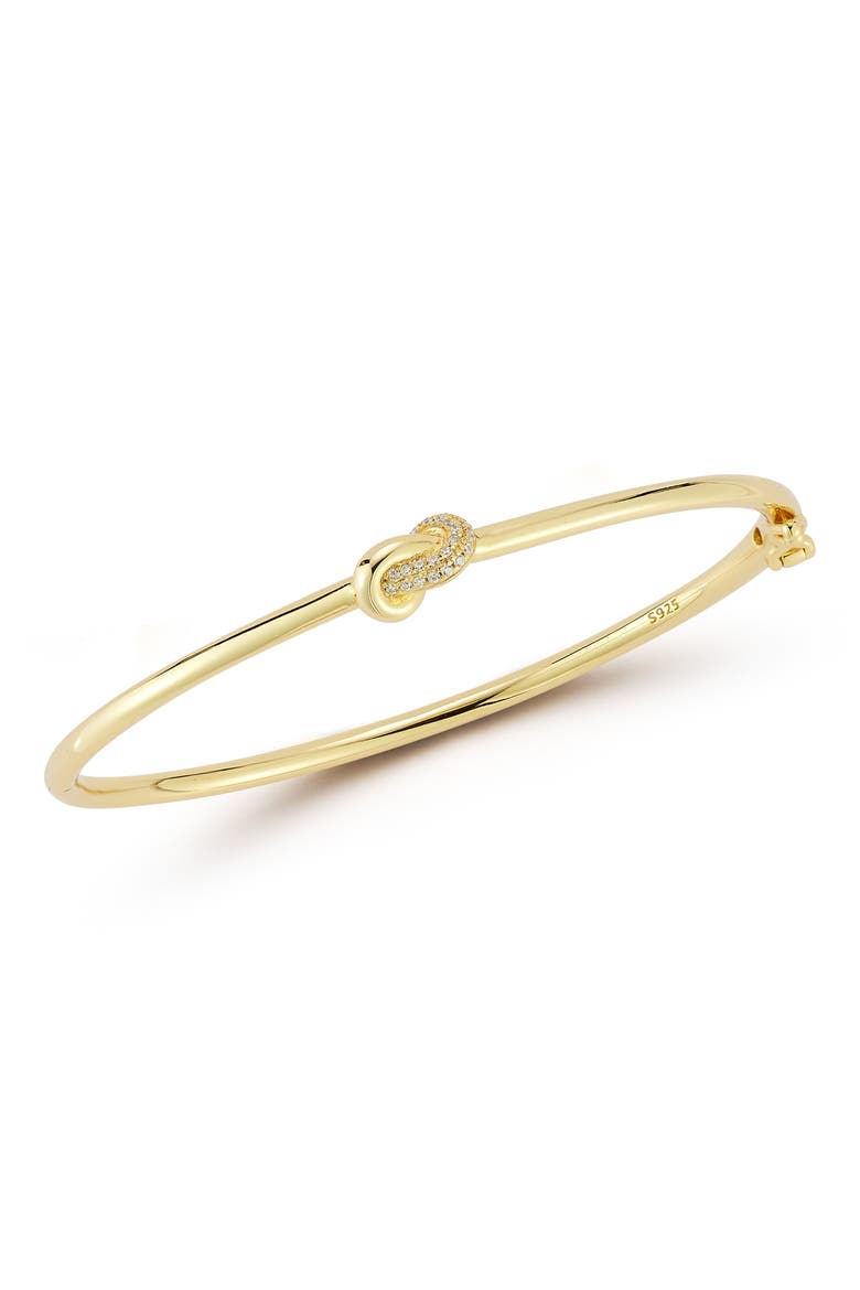 Love Knot Cubic Zirconia Hinge Bracelet, Main, color, GOLD