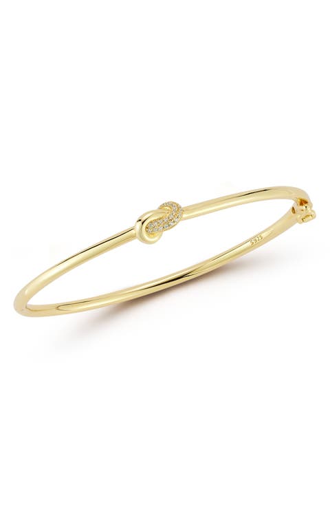 Love Knot Cubic Zirconia Hinge Bracelet