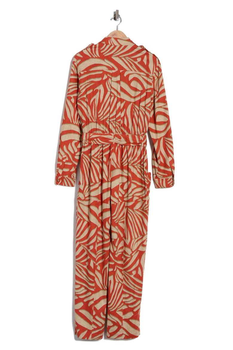 Madilyn Long Sleeve Jumpsuit, Alternate, color, SAVANNA SHADOW BURNT OCHRE