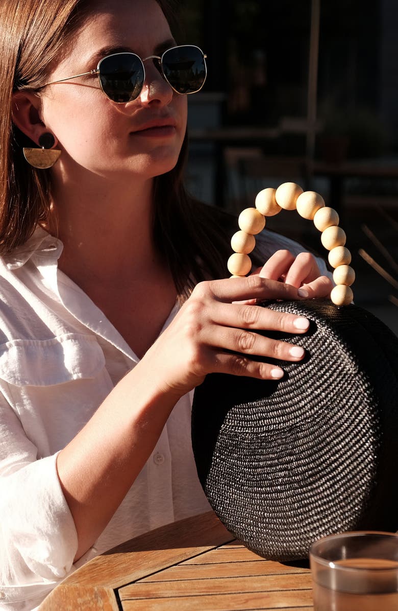 LIKHA Round Top Handle Bag, Alternate, color, Black