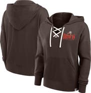 FANATICS Women's Fanatics Brown Cleveland Browns Blitz Left Lace-Up Pullover Hoodie