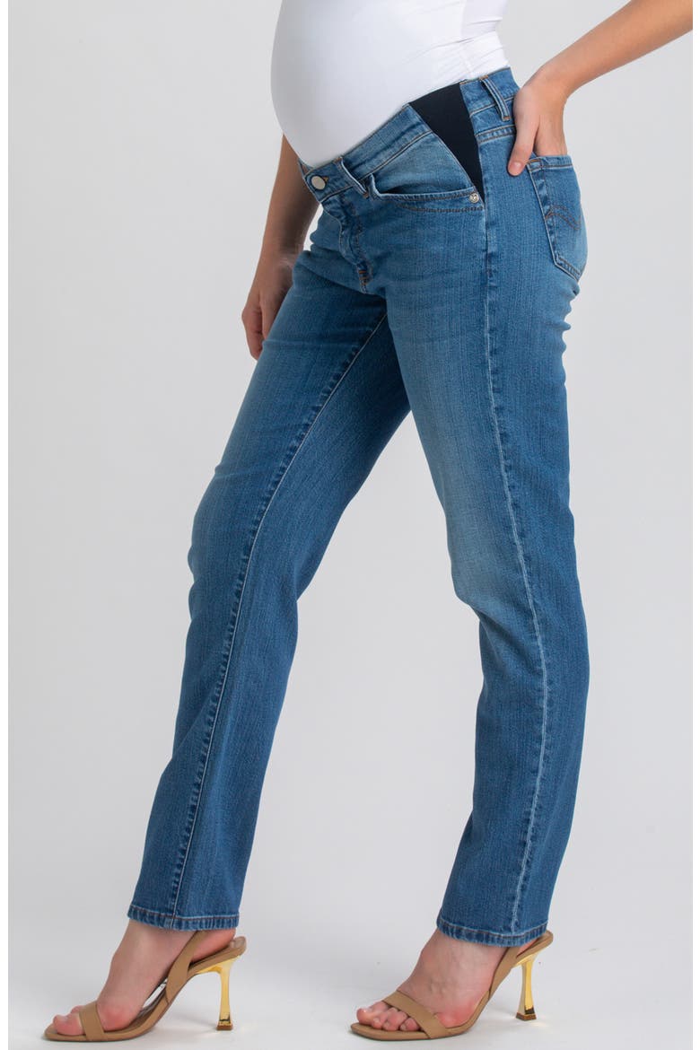 Straight Leg Maternity Boyfriend Jeans, Alternate, color, BLUE