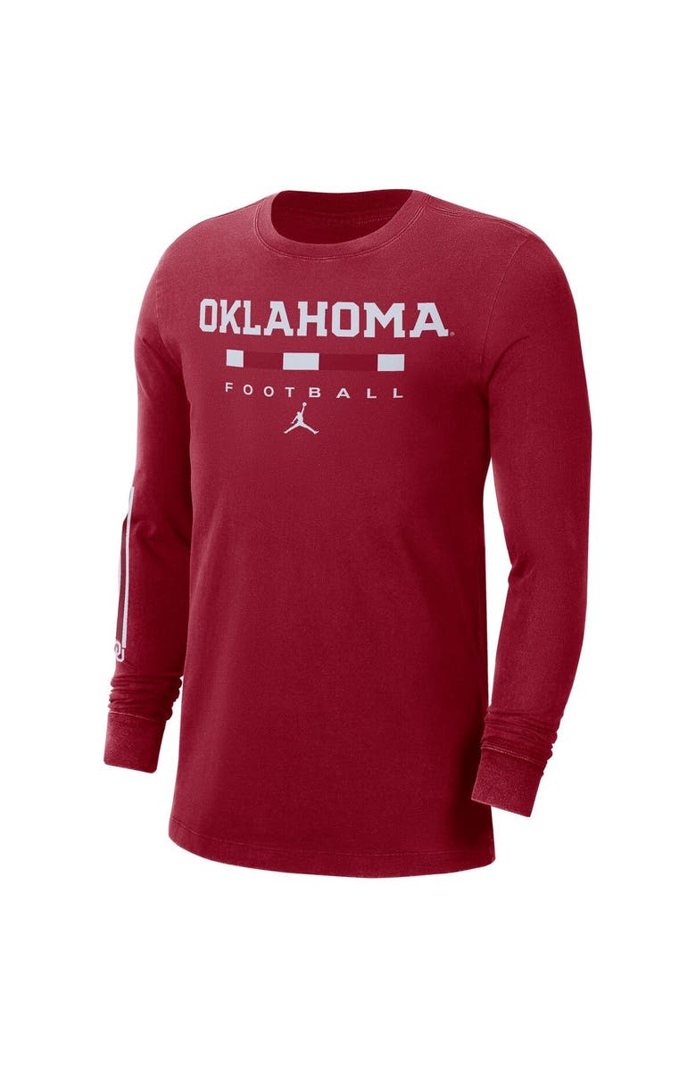 Jordan Brand Men's Jordan Brand Crimson Oklahoma Sooners Word Long Sleeve T-Shirt, Alternate, color, 