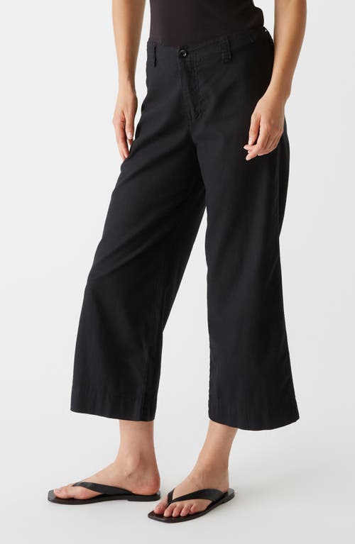 Shop Michael Stars Geraldine Straight Leg Linen & Cotton Pants In Black