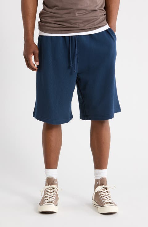 Drawstring Waist Cotton Blend Shorts