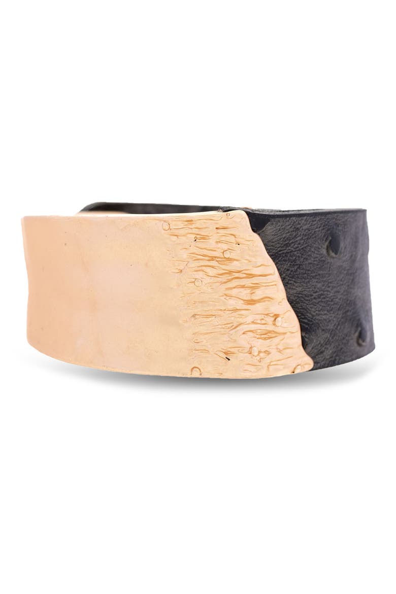 Wild Ways Faux Leather Bracelet, Main, color, DARK GREY