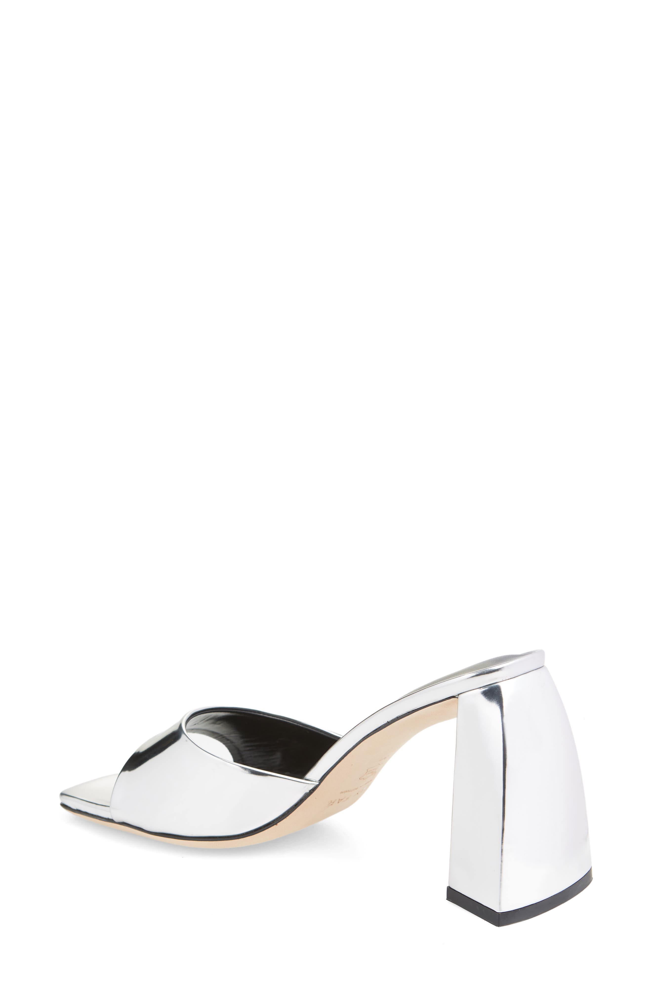 By Far Michele Mirror Metallic Square Toe Sandal, Alternate, color, 