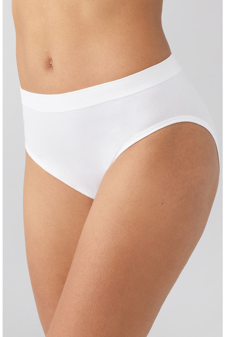 B-Smooth® Natural High Cut Briefs, Alternate, color, WHITE