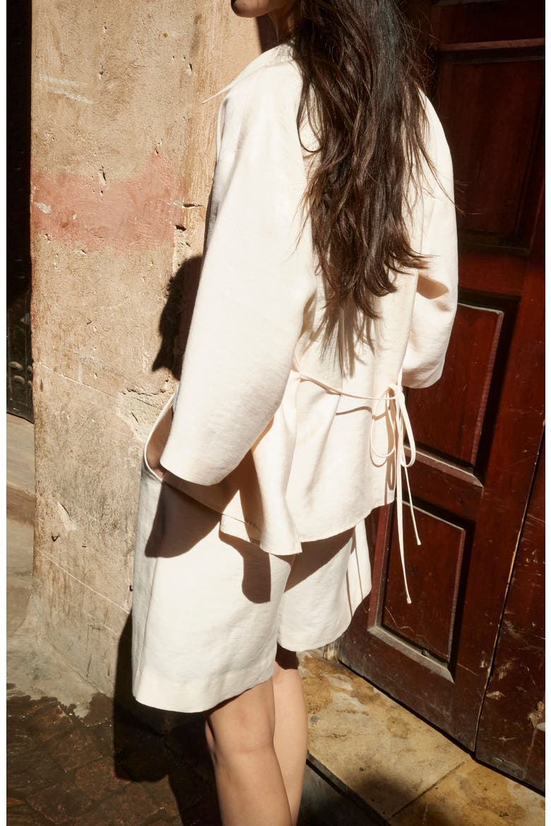 Oversize Button-Up Shirt, Alternate, color, ECRU