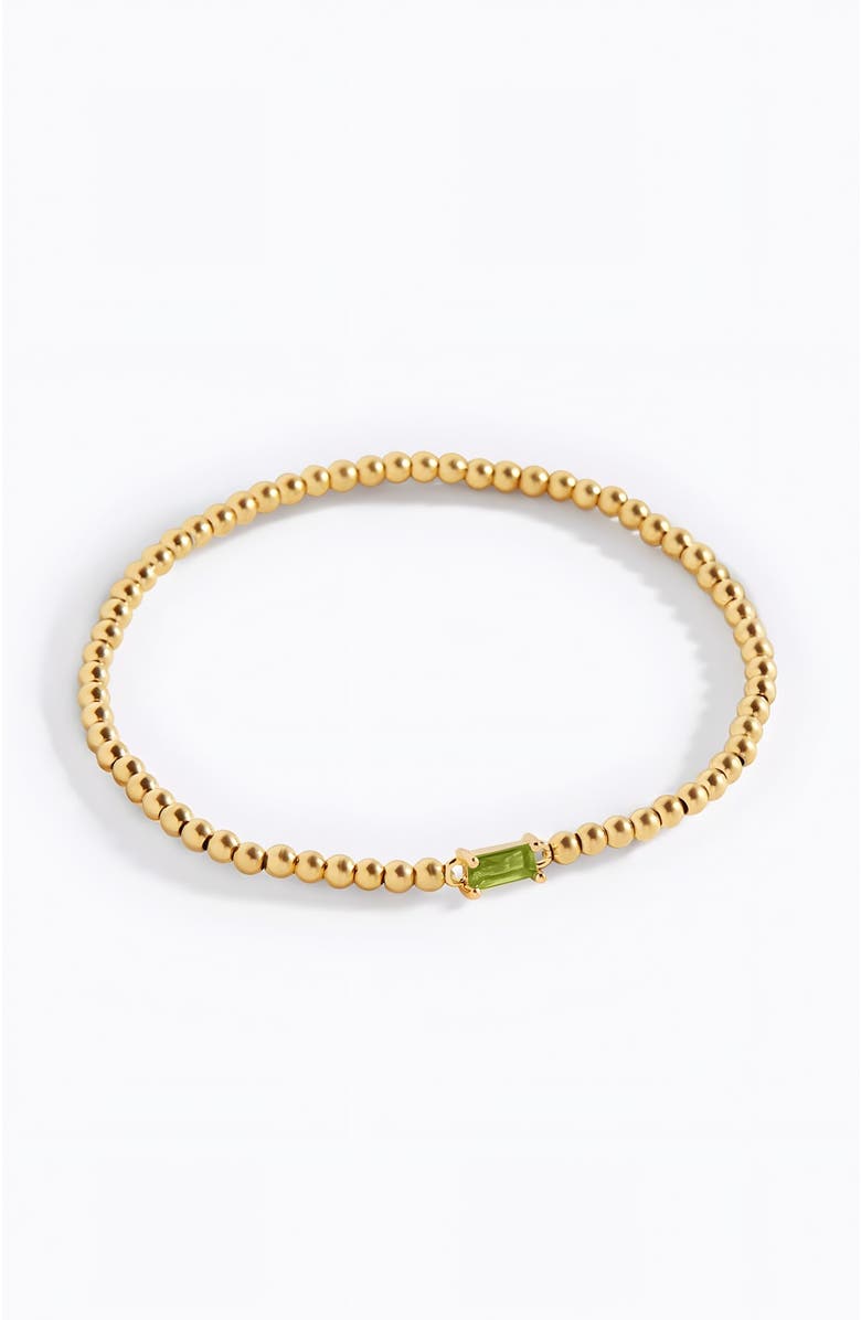 Mint & Lily Gold Beaded Birthstone Bracelet, Alternate, color, August Peridot