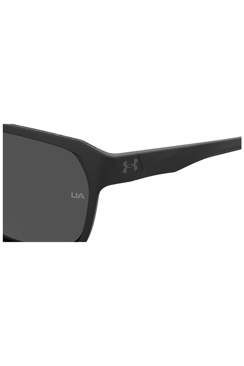 Dominate 62mm Oversize Rectangular Sunglasses, Alternate, color, MATTE BLACK / GREY OLEOPHOBIC
