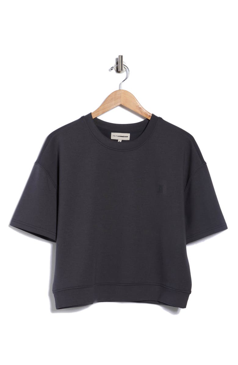 Faith Connexion Short Sleeve Scuba T-Shirt, Alternate, color, Ebony/ Shadow Black