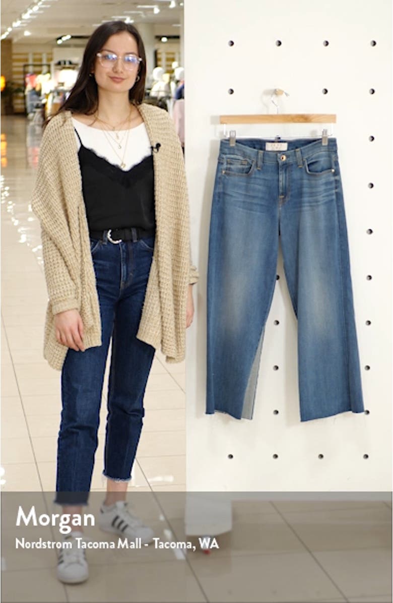 JEN7 High Waist Contrast Panel Crop Wide Leg Jeans, sales video thumbnail