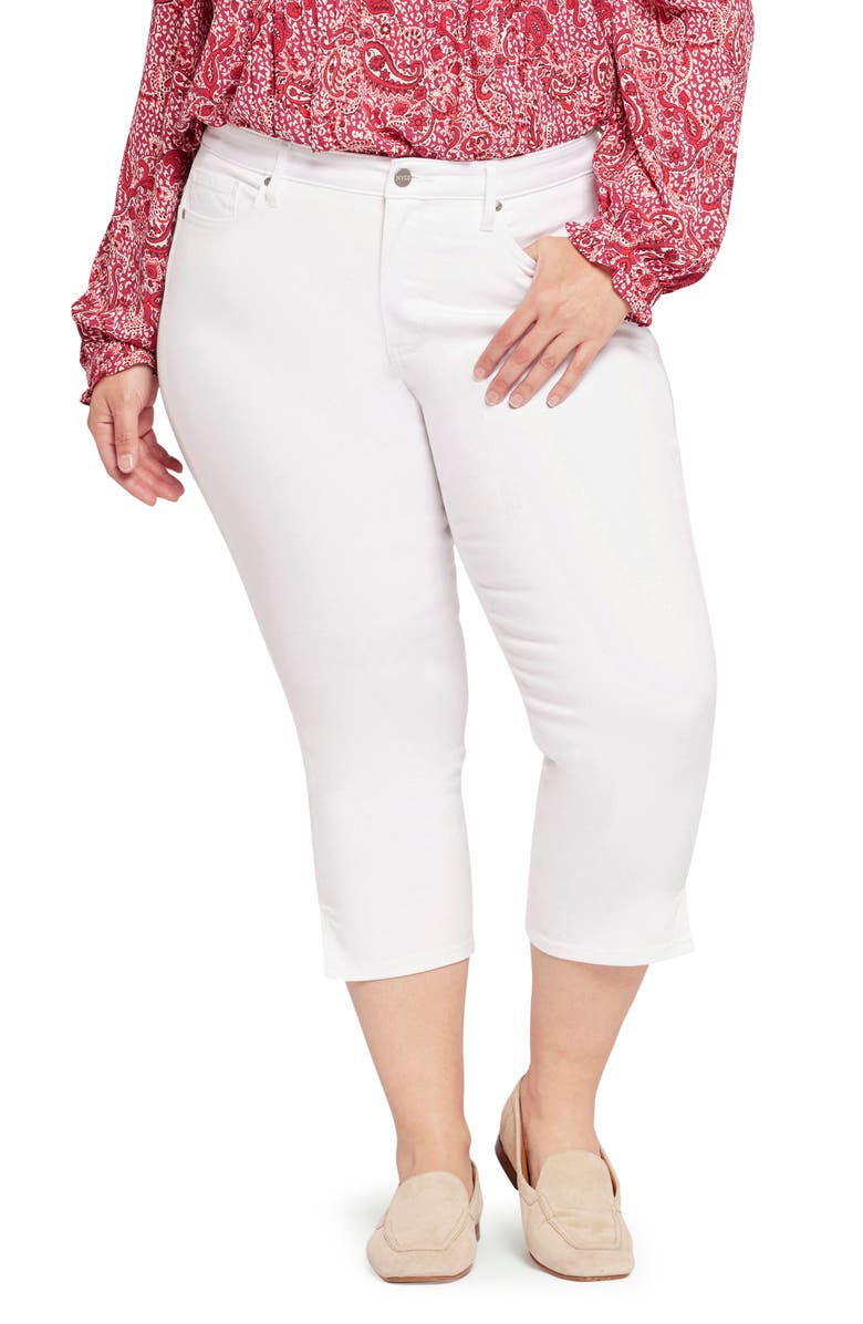 NYDJ Chloe Capri Side Slit Jeans, Main, color, Optic White
