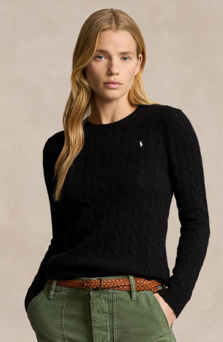 Polo Ralph Lauren Julianna Cable Stitch Wool & Cashmere Sweater, Alternate, color, 