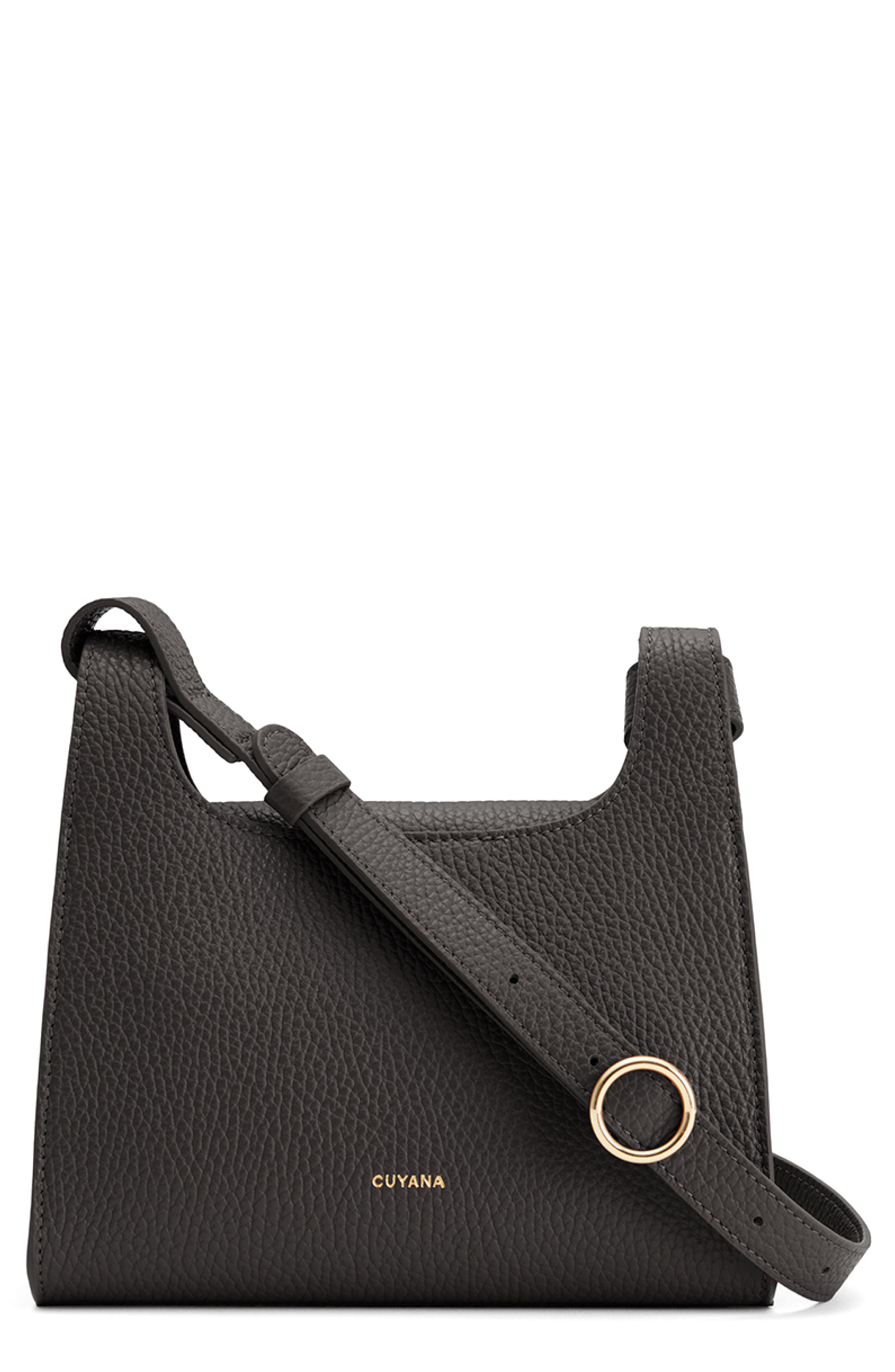 Cuyana Mini Double Loop Leather Crossbody Bag, Main, color, 