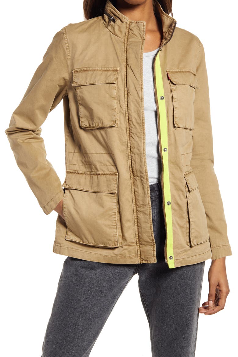 Levi's® Cotton Military Jacket, Main, color, KHAKI