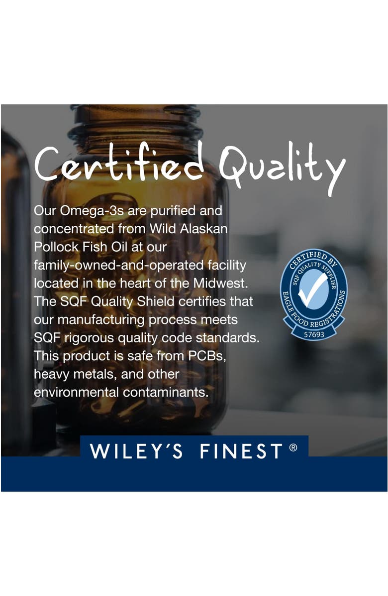 Wiley's Finest Easy Swallow Omega-3 Fish Oil 180 Mini Softgels, Alternate, color, NO COLOR