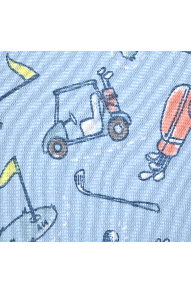 SLEEP ON IT Kids' Print Fitted Short Sleeve Two-Piece Pajamas, Alternate, color, Blue