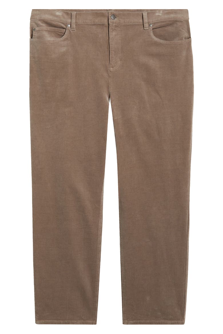 High Waist Ankle Straight Leg Corduroy Pants, Alternate, color, TAUPE