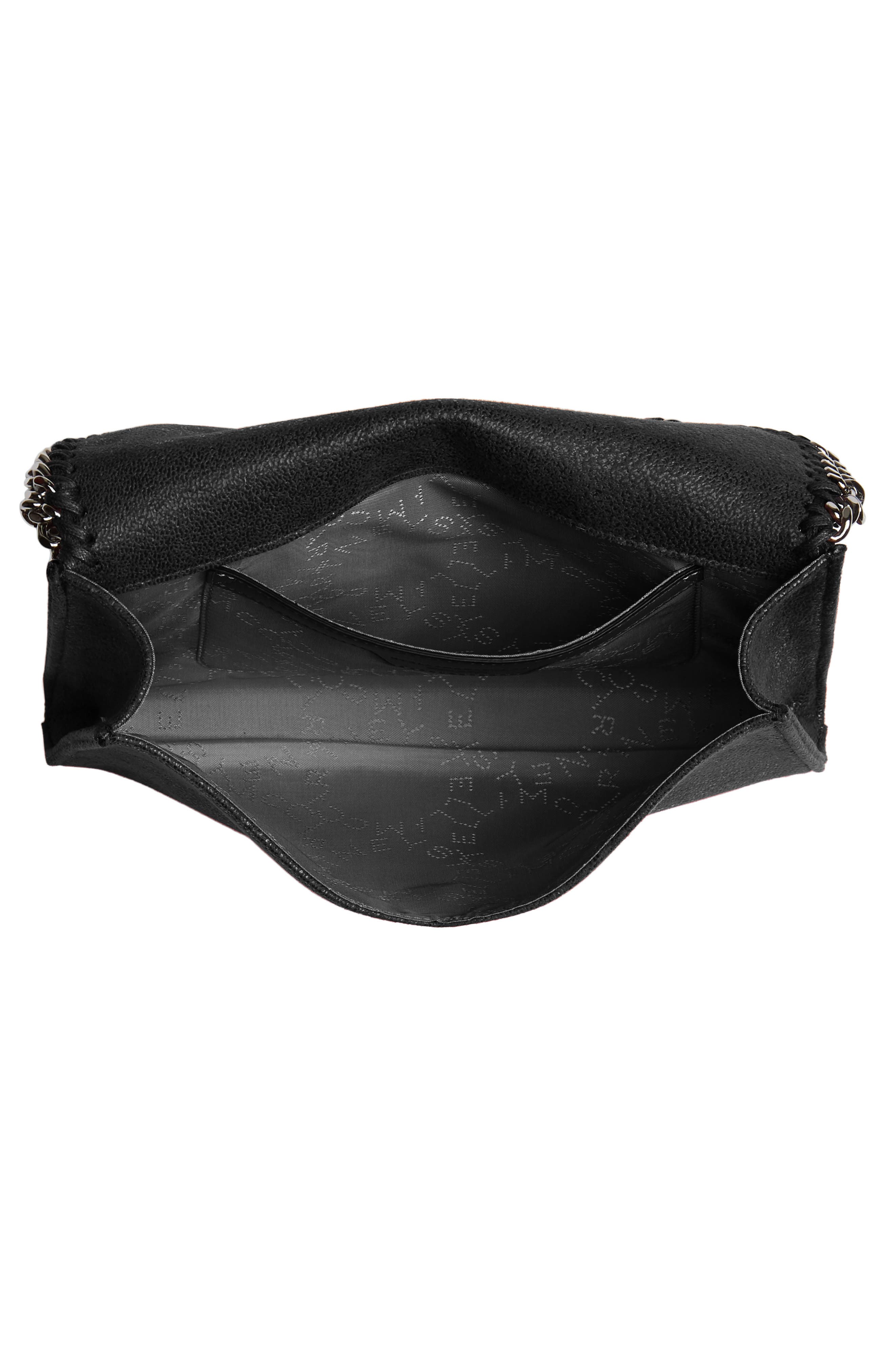 Stella McCartney Mini Falabella Shaggy Dear Faux Leather Crossbody Bag, Alternate, color, Black