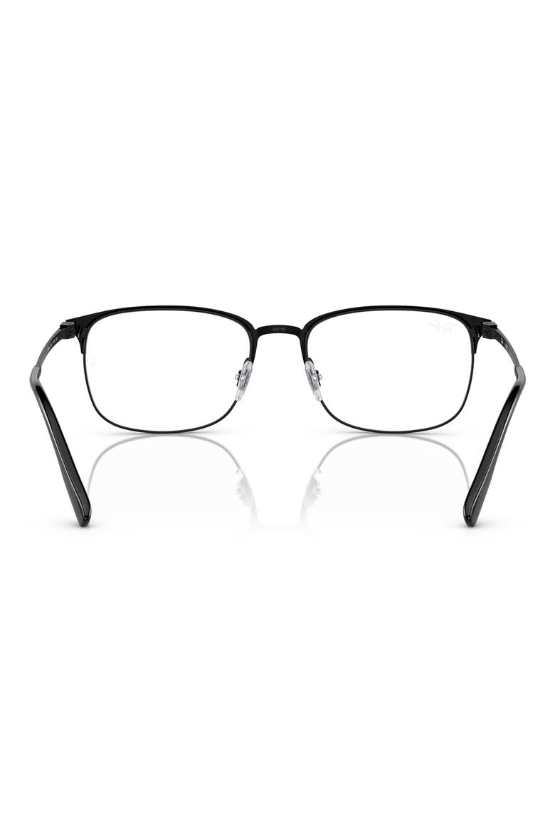 56mm Rectangular Pillow Optical Glasses, Alternate, color, MATTE BLACK