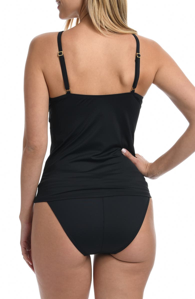 La Blanca Keyhole Underwire Tankini Top, Alternate, color, Black